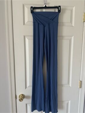 aerie Slate Blue Wide-Leg Fold-Over Yoga Pants
